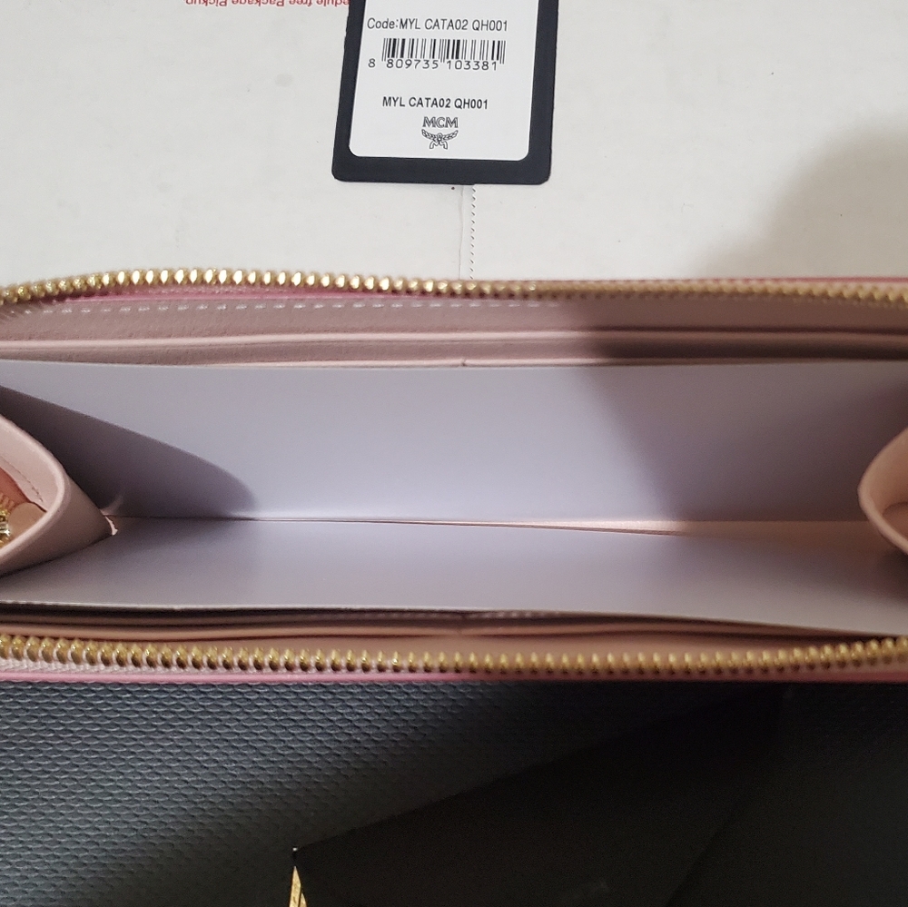 MCM Visetos Original Authentic Crossbody Bag Pouch Powder Pink & Wallet Combo - Picture 9 of 13
